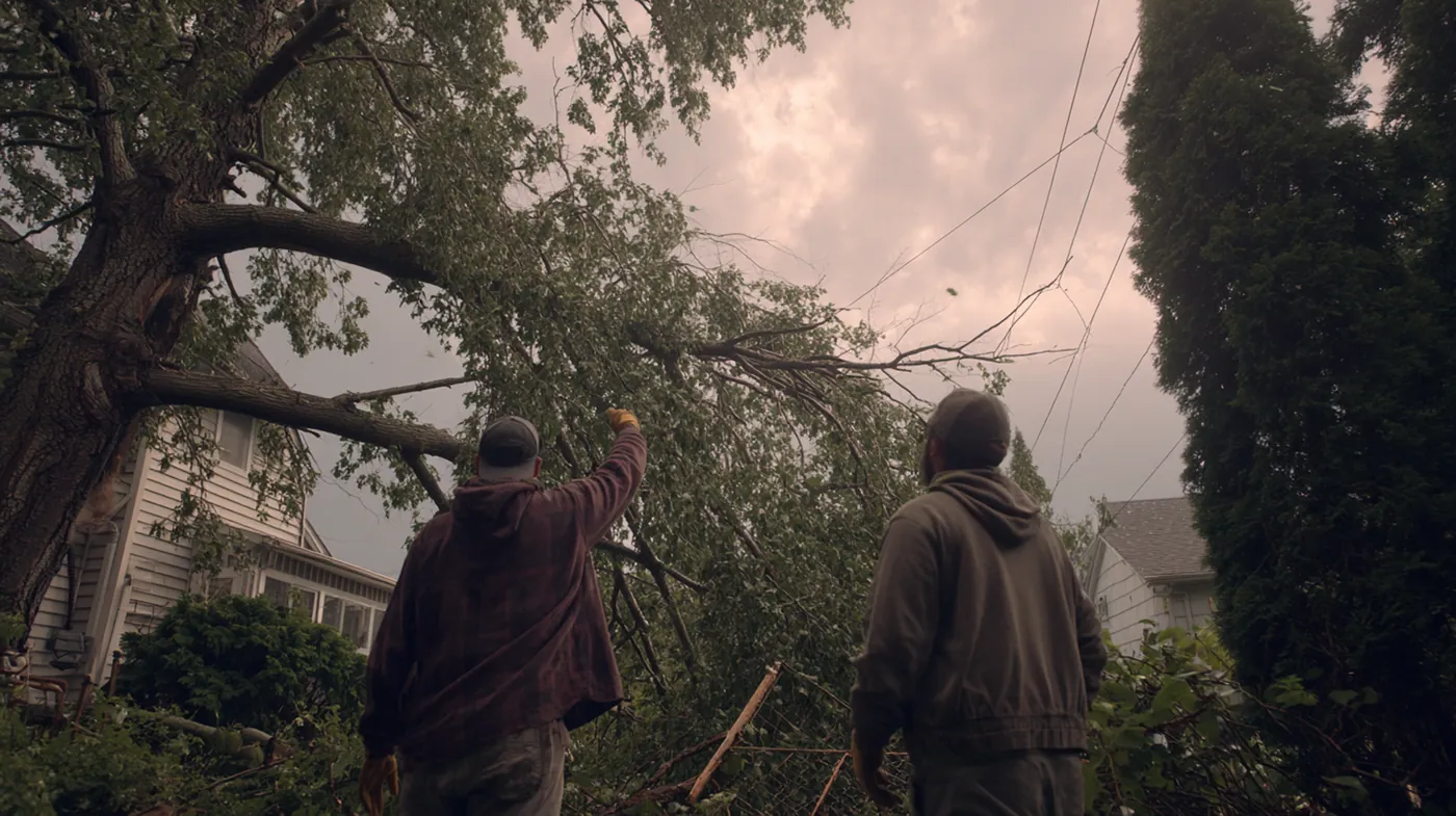 Crew work near utility power lines